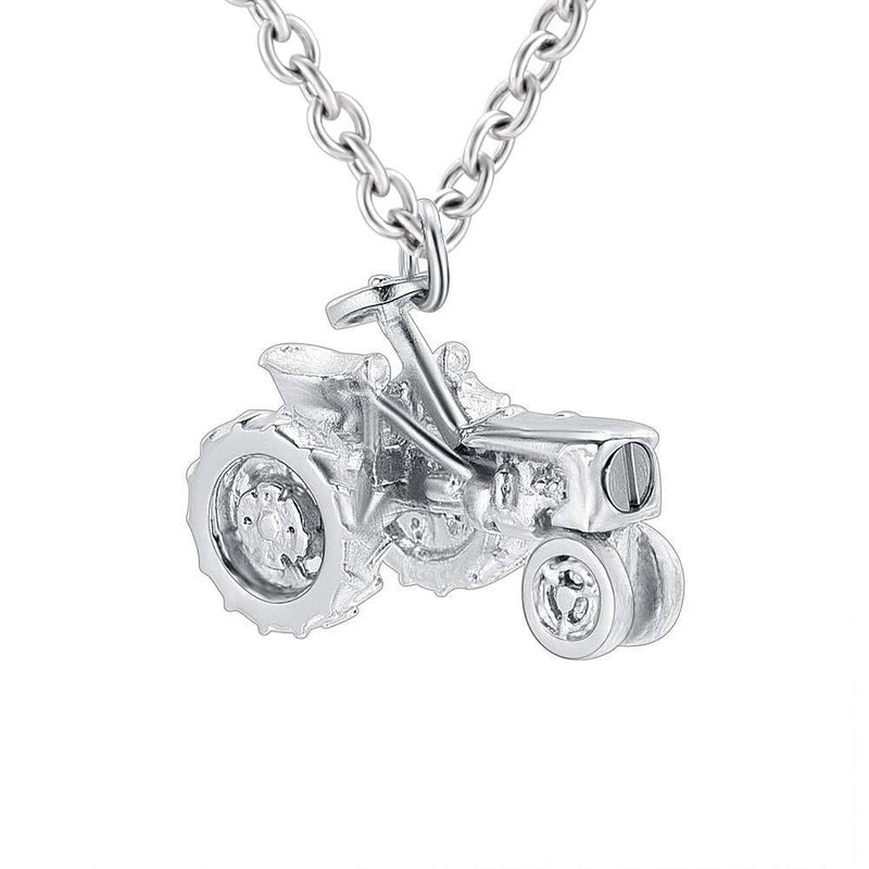 [Australia] - AIWENXI Tractors Cremation Jewelry for Ashes Pendant Locket Stainless Steel Memorial Urn Necklaces for Ashes Keepsake Urn Jewellery 