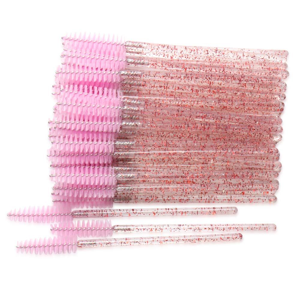 [Australia] - 300 Pack Disposable Mascara Wands Eyelash Brushes for Extensions Eye Lash Applicator Makeup Tool Kit, Crystal/Pink 