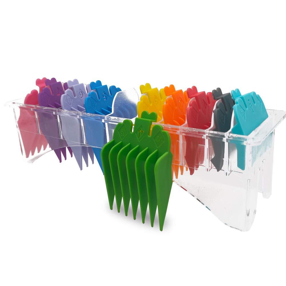 [Australia] - Professional Hair Clipper Guide Combs,Hair Clipper Cutting Guides/Combs #3170-400 -From 1/8inch to 1inch compliable with Most Whal Clippers (10 color Rainbow) 
