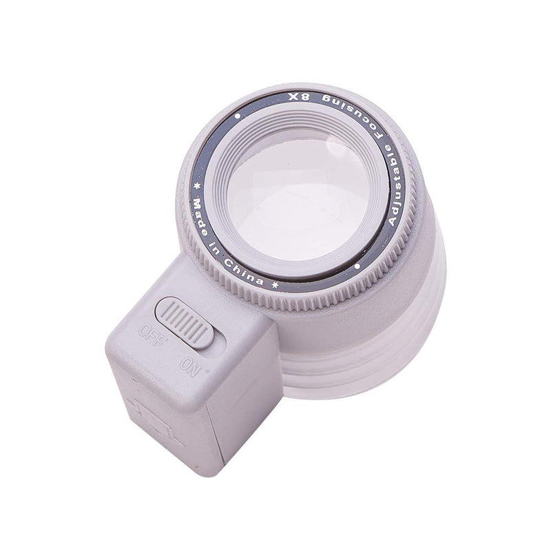[Australia] - Othmro 1Pcs LED Magnifying Glass with Light, 23mm 8X Handheld Magnifying Glass Lens Magnifier White 