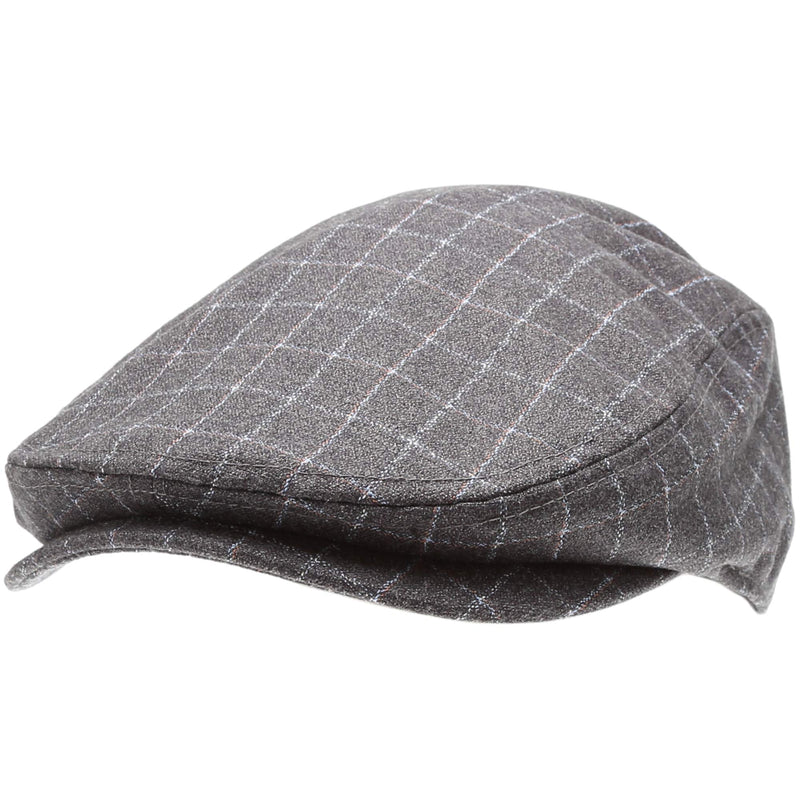 [Australia] - MIRMARU Men’s Classic Flat Ivy Gatsby Cabbie Newsboy Hat with Elastic Comfortable Fit and Soft Quilted Lining. One Size Windowpane, Black 