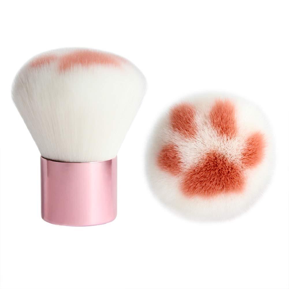 [Australia] - AKOAK 1 Pack Cute Cat's Paw Makeup Brush Multifunctional Soft Fiber Short Handle Loose Powder Brush Blush Brush, Suitable for Outdoor Travel 