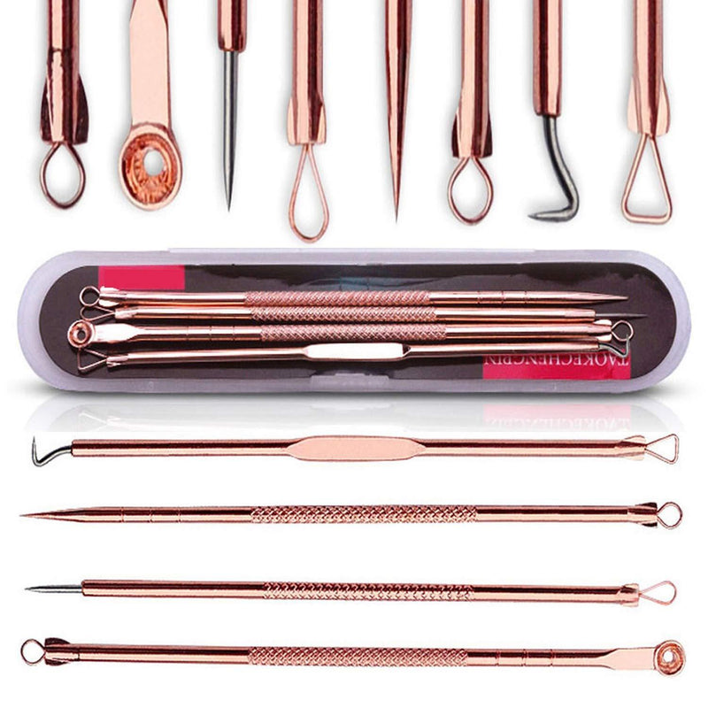[Australia] - Blackhead Remover Pimple Comedone Extractor Tool Best Acne Removal Kit - Treatment for Blemish, Whitehead Popping, Zit Removing for Risk Free Nose Face Skin with Case (Rose) 