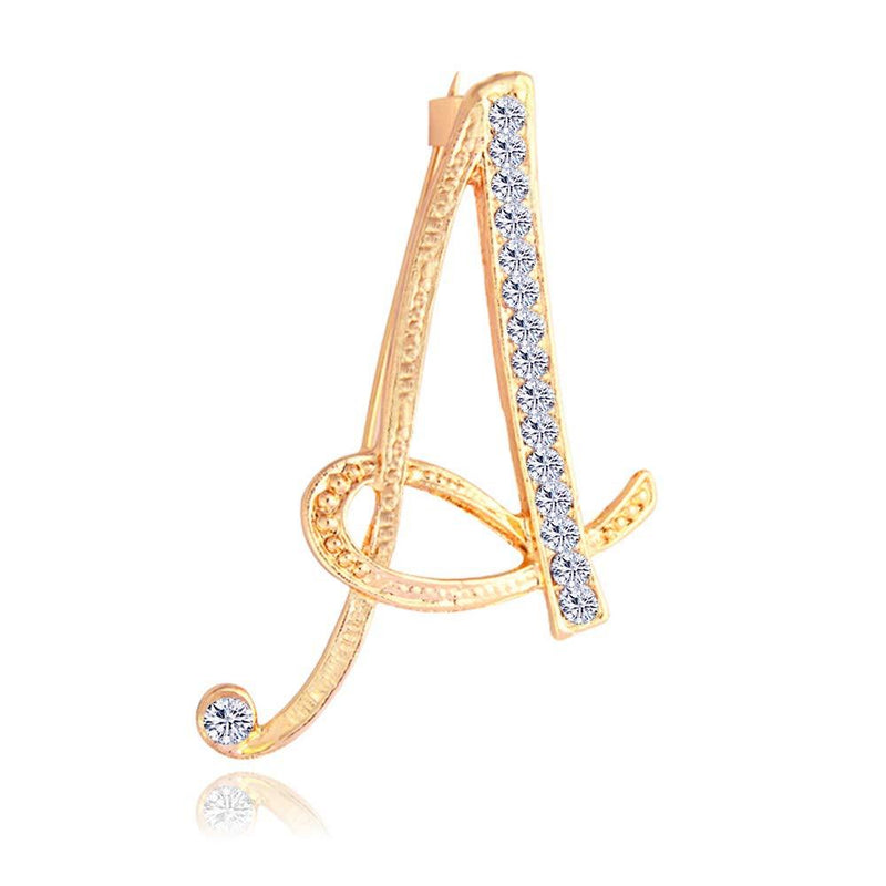 [Australia] - ETHOON Letter Brooch Pins Initial Rhinestone Brooch for Women Crafts Gold A-Z GR-A 