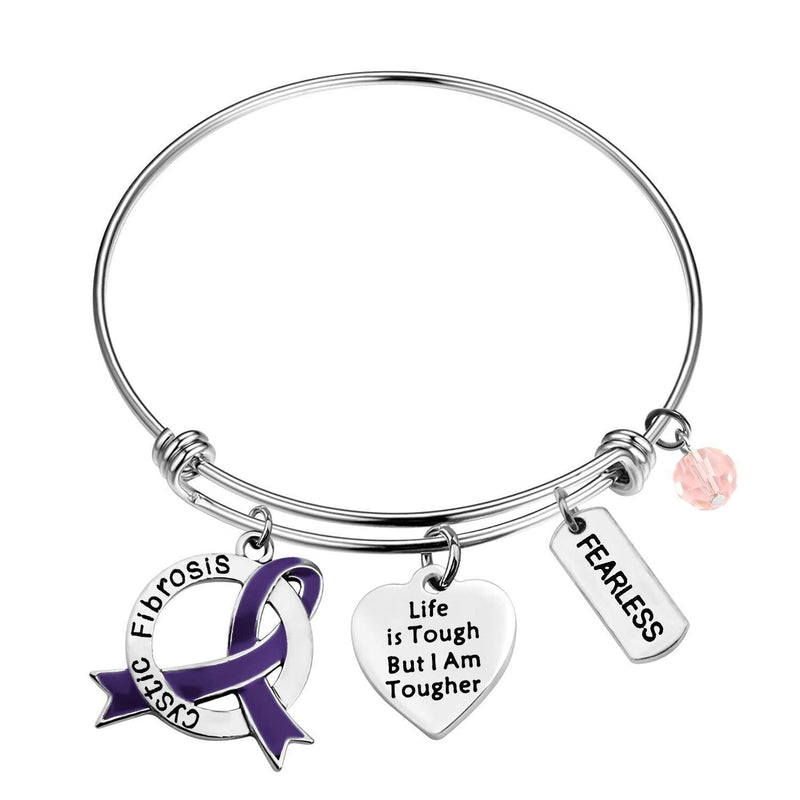 [Australia] - MAOFAED Cystic Fibrosis Gift Cystic Fibrosis Awareness Gift Cystic Fibrosis Warrior Gift Cystic Fibrosis Survivor Gift Life is Tough But I Am Tougher Cystic Fibrosis Bracelet for Her 