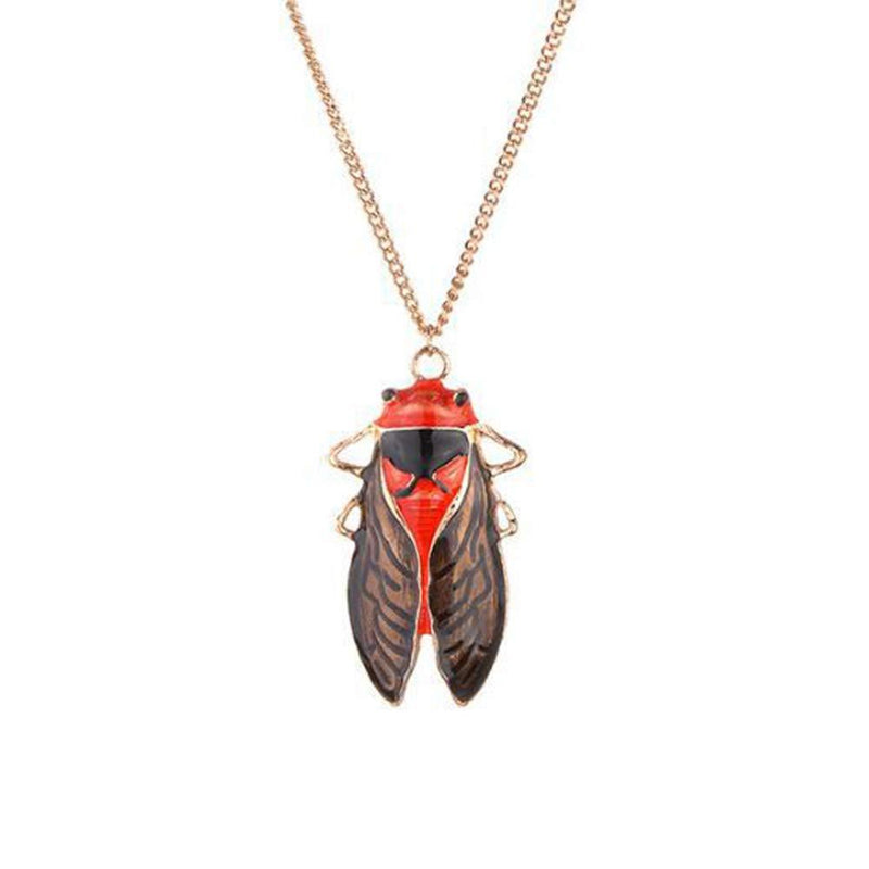 [Australia] - La Espoir Fashion Cicada Insects Pendants Sweater Necklace gold 