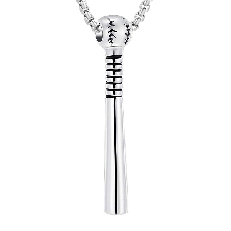 [Australia] - Oinsi Urn Necklace for Ashes - Sport Keepsake Jewelry for Women Men Baseball Bat Cremation Urn Necklace Memorial Pendant with Screwdriver 