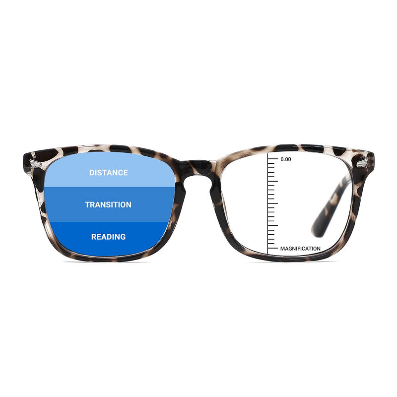 [Australia] - TIJN Progressive Multifocus Reading Glasses for Women Anti Blue Light Blocking Readers Vintage Square Nerd Eyeglasses 01-leopard 1.5 x 