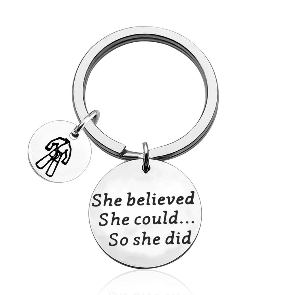 [Australia] - ENSIANTH Martial Arts Keychain She Believed She Could So She Did Keychain Martial Arts Teacher Inspire Gift Martial Arts Karate Gift Martial Arts Key 