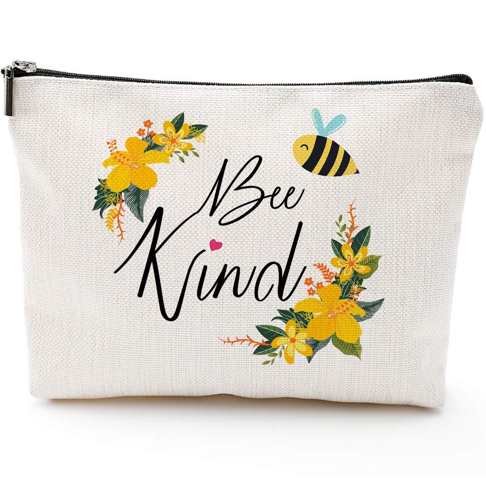 [Australia] - Bee Kind-Be Kind-Inspirational Gifts for Women,Beekeeper Gifts, Gift Gardener, Honeybee Gifts, Bee Bag, Honeybee Pouch Case,Bee Kind gifts, Bee Kind Makeup Bag, Cosmetic bag, Big Pencil Case 