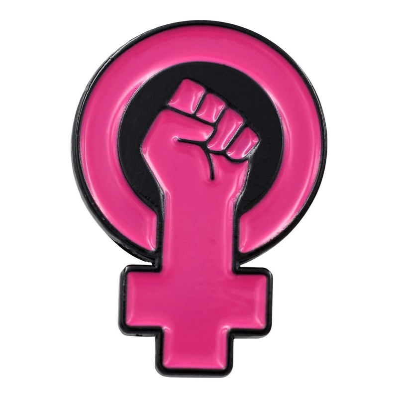 [Australia] - REAL SIC Women's Power Enamel Pin - Raised Feminist Fist Protest Pride Lapel Pin for Jackets, Hats, Backpacks, Bag & Tops Black Metal 