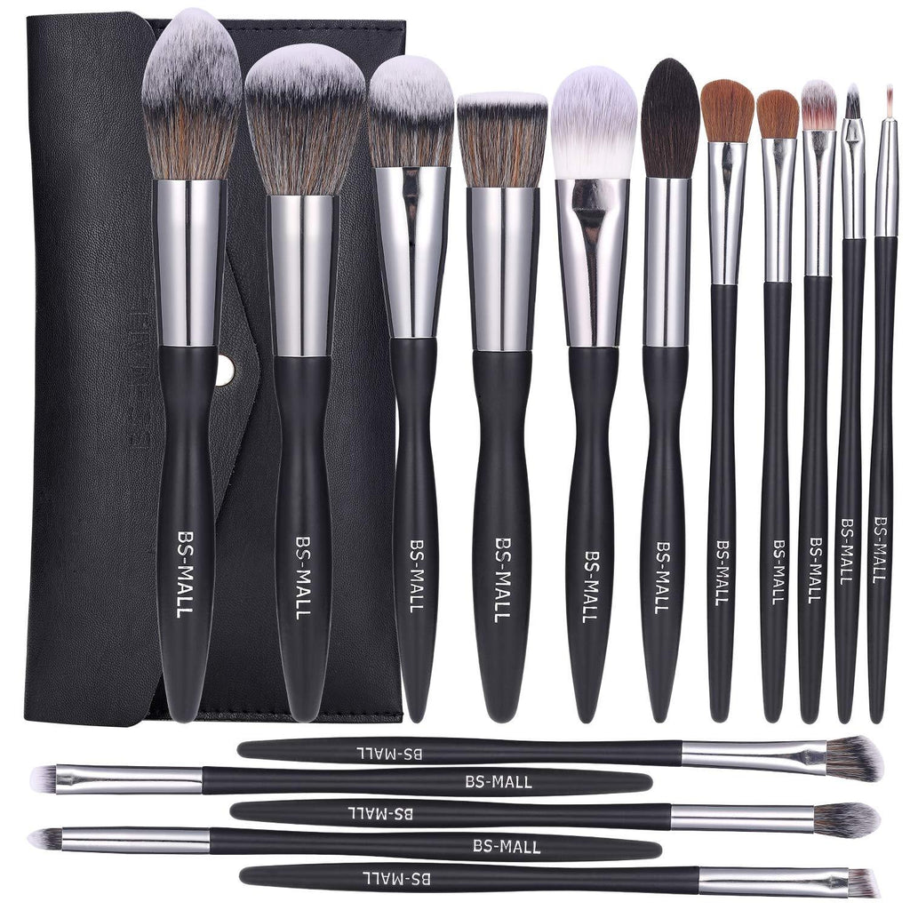 [Australia] - BS-MALL Makeup Brush Set 16pcs Makeup Brushes Premium Synthetic Bristles Powder Foundation Blush Contour Concealers Lip Eyeshadow Brushes Kit 