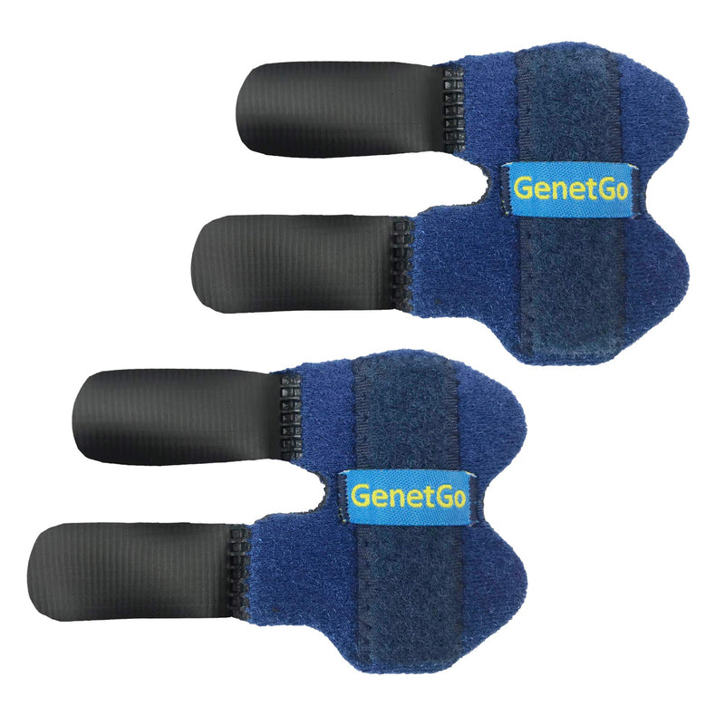 [Australia] - Small Trigger Finger Splint - 2 Pack - GenetGo Pinkie Finger Brace for Broken Finger, Finger Knuckle Immobilization for Arthritis Pain, Sport Injuries 