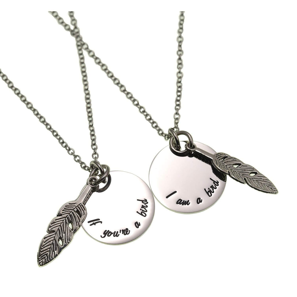 [Australia] - LParkin If You're A Bird I'm A Bird Boyfriend Girlfriend Couples Anniversary Wedding Day Necklace Keychain Set Stainless Steel Polished Finish If You're A Bird I'm A Bird Necklace Set 