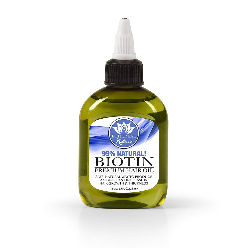 [Australia] - Ethereal Nature 99% Natural Hair Oil Blend with Biotin, clear, 2.54 Fl Oz Biotin 75ml 