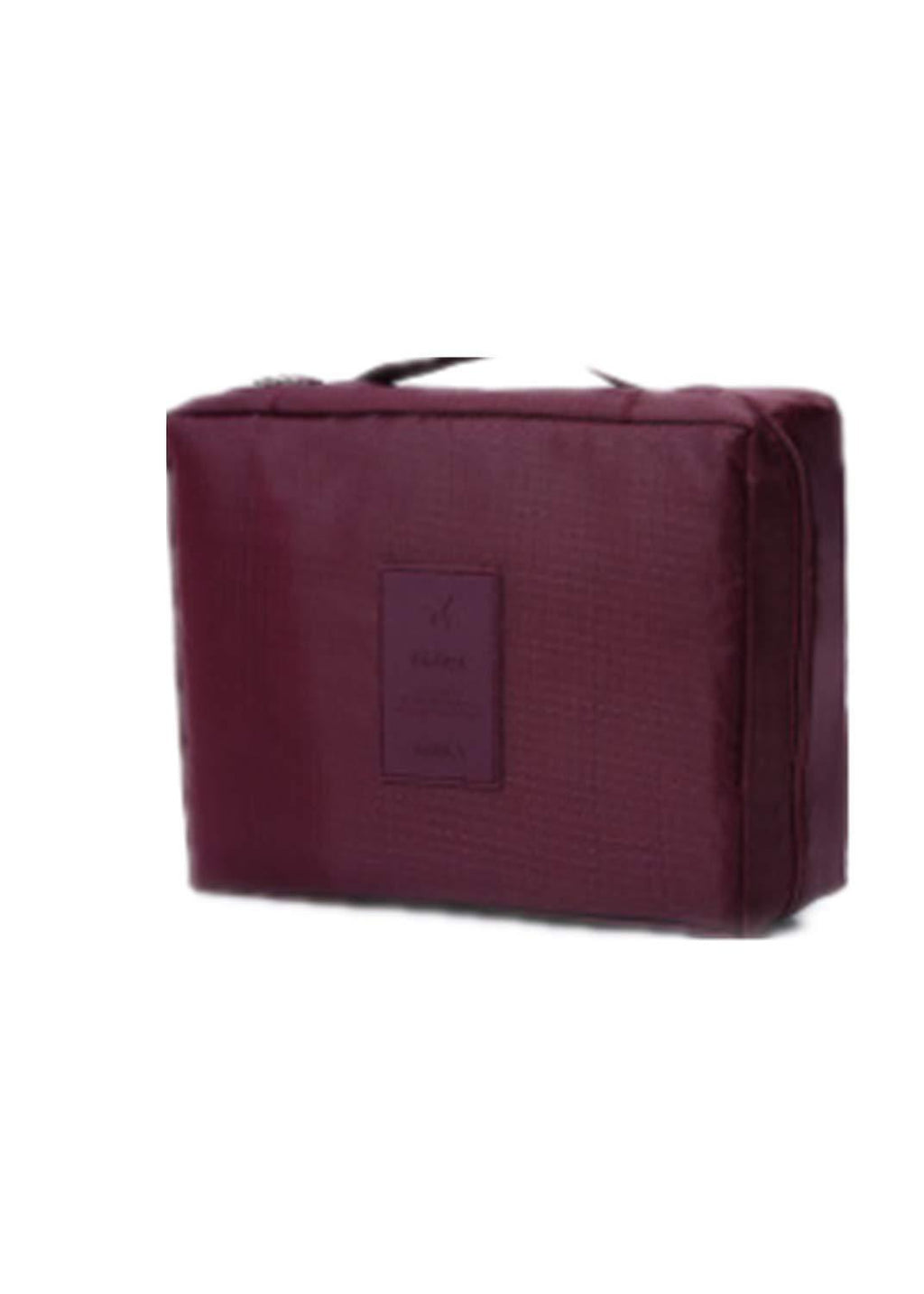 [Australia] - IOQSOF Korean Version Large Capacity Second Generation wash Simple Cosmetic Bag Multi-Function Travel Storage Pouch, Red Wine 