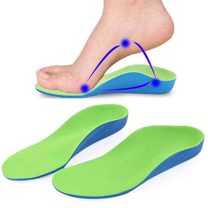 [Australia] - Bacophy Kids Orthotic Arch Support Shoe Insoles, Children Pu Cushioning Inserts, Shock Absorption Velvet Surfaces Deep Heel Cup Inner Sole for Flat Feet, Plantar Fasciitis, Feet Heel Pain Relief (XXL) 4-6 M Big Kid 