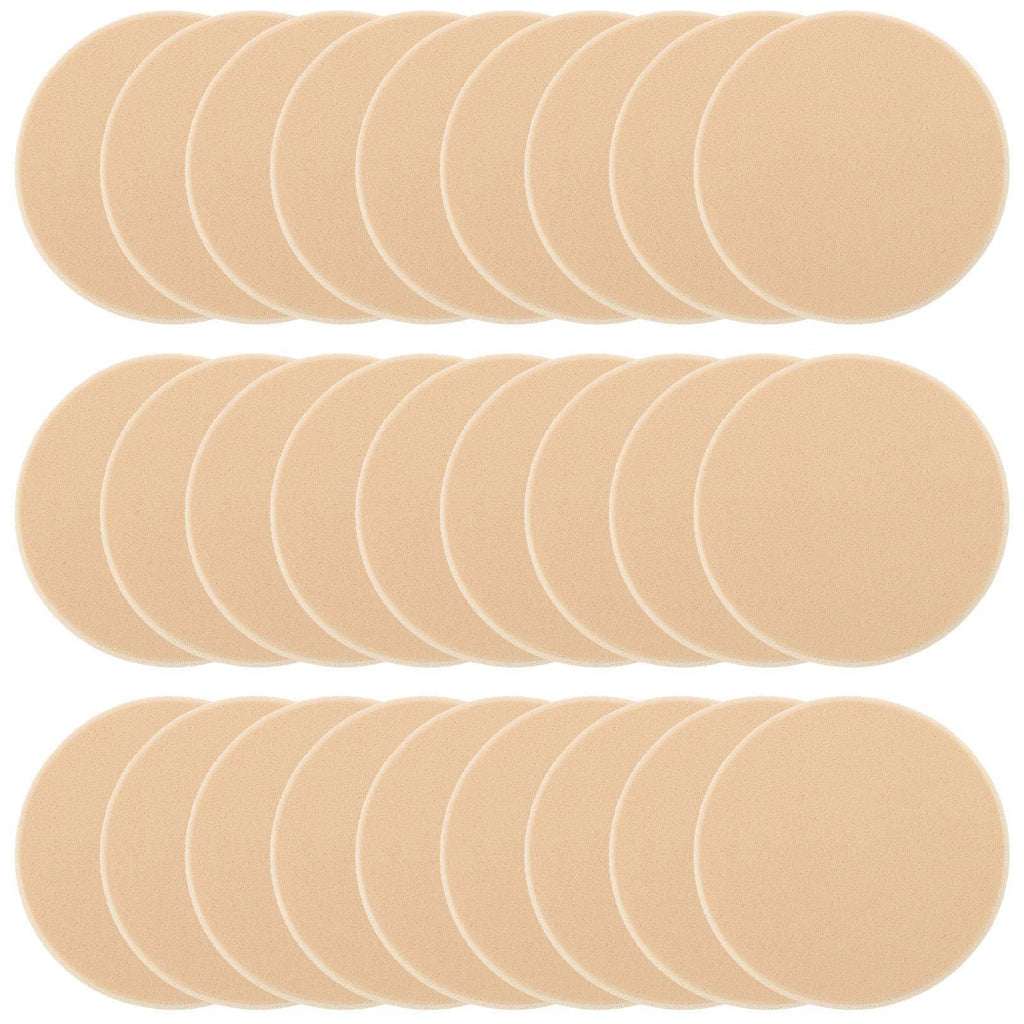 [Australia] - 25 Pcs Women's Round Soft Makeup Beauty Eye Face Foundation Blender Facial Smooth Powder Puff Cosmetics Blush Applicators Sponges Use for Dry and Wet 