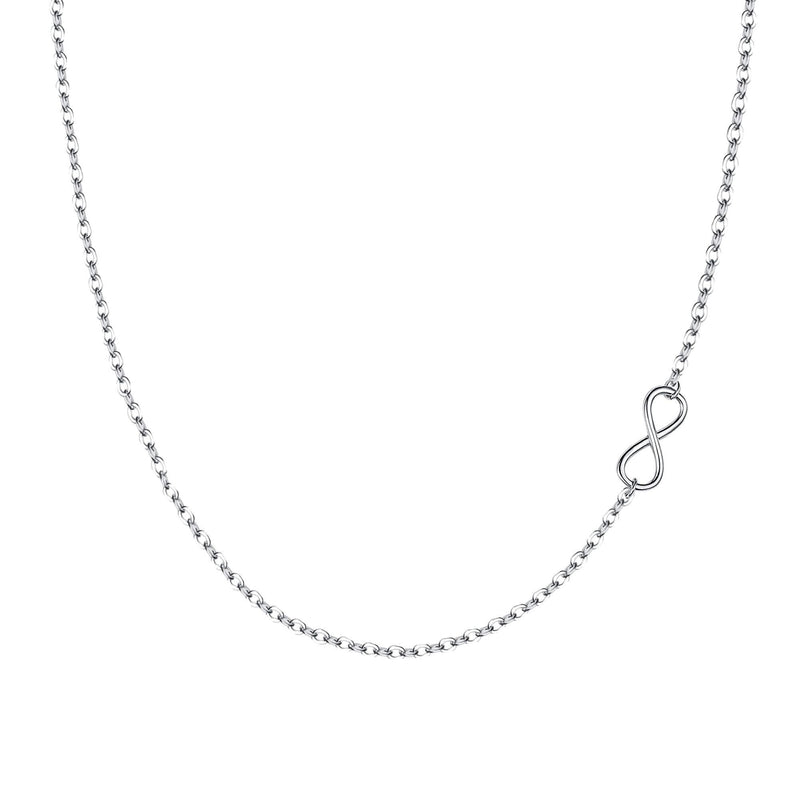 [Australia] - EVER FAITH Women's Jewelry 925 Sterling Silver Simple Sideways 8 Shaped Infinity Pendant Choker Necklace 