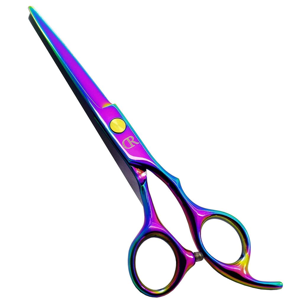 [Australia] - Professional Hair Cutting Shears,6 Inch Barber hair Cutting Scissors Sharp Blades Hairdresser Haircut For Women/Men/kids 420c Stainless Steel Rainbow Color (A) 