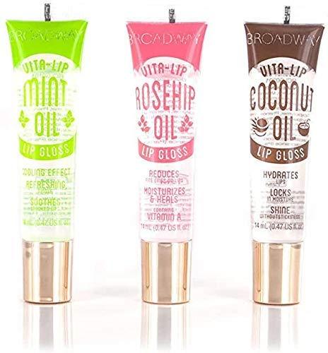 [Australia] - Broadway Vita-Lip Clear Lip Gloss (3PCS - Mint & Coconut & Rosehip Oil) 