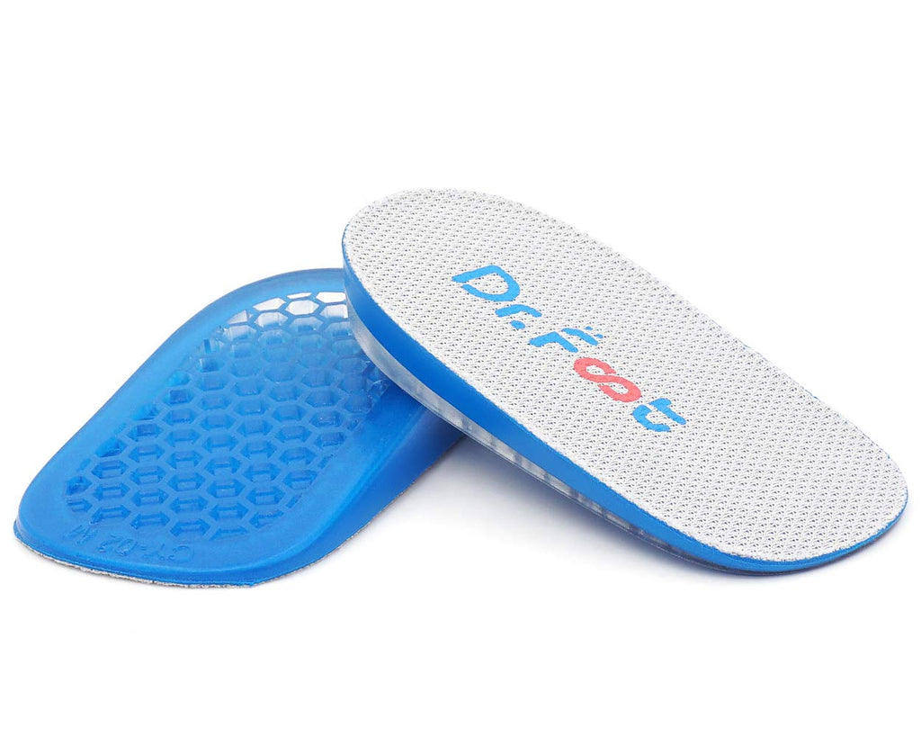 [Australia] - Dr. Foot's Height Increase Insoles, Heel Cushion Inserts, Heel Lift Inserts for Leg Length Discrepancies Blue 1" Height 