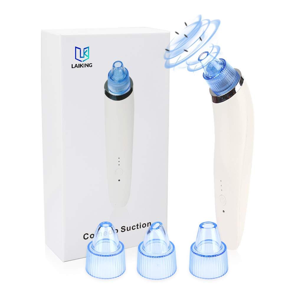 [Australia] - Blackhead Remover - Laiking Facial Pore Vacuum Cleaner Rechargeable Portable Electric Acne Zit Comedone Extractor 4 Suction Head & 3 Adjustable Suction Power for Unisex Nose Pimple Whitehead 