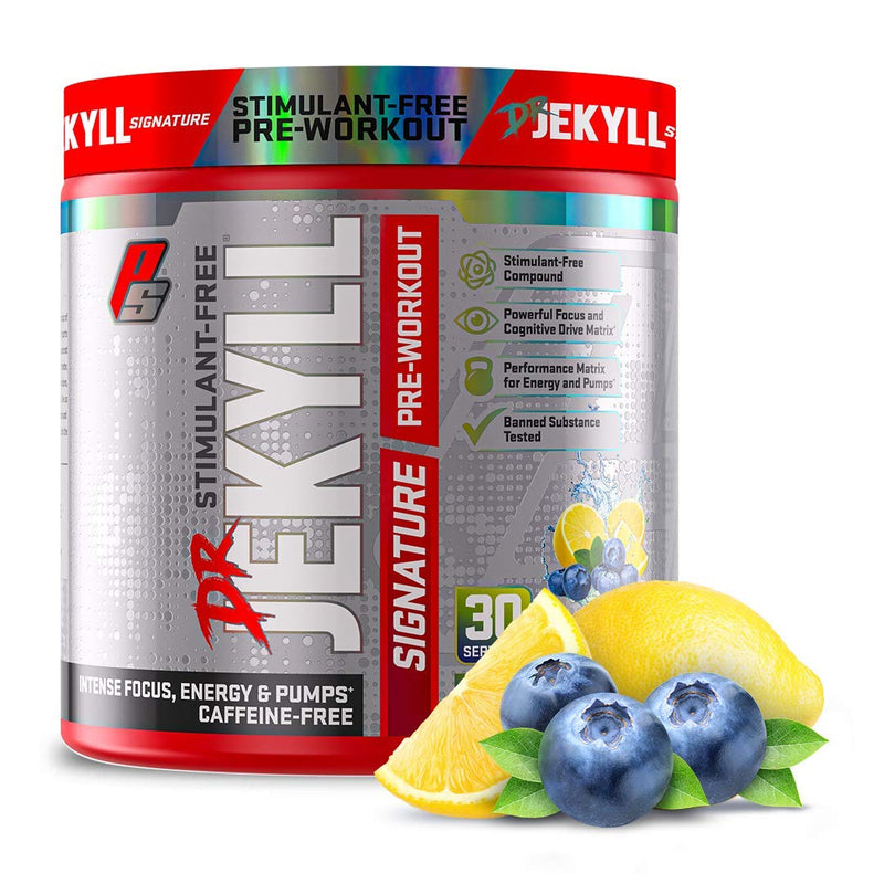 [Australia] - ProSupps Dr. Jekyll Signature Pre-Workout Powder, Stimulant & Caffeine Free, Intense Focus, Energy & Pumps, (30 Servings, Blueberry Lemonade) 
