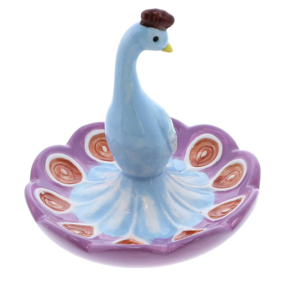 [Australia] - Ceramic Ring Trinket and Jewelry Tray with Peacock 