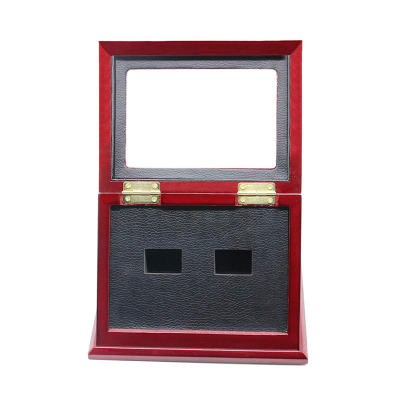 [Australia] - JunningGor Sports Championship Rings Wooden Display case Shadow Box Without Rings (2 Slots) 2 Slots 