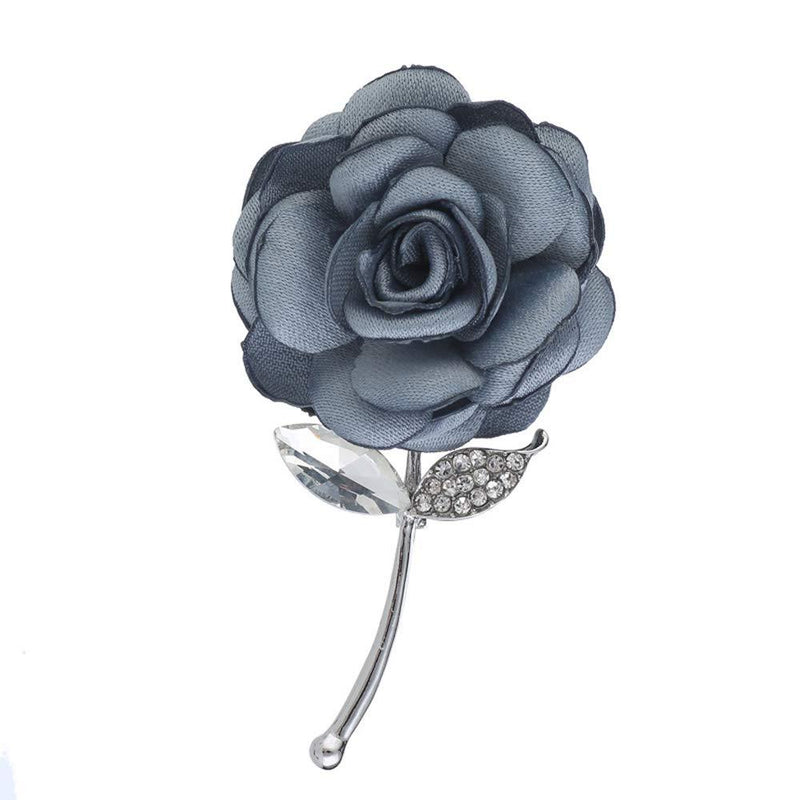 [Australia] - Flairs New York Gentleman's Essentials Premium Handmade Flower Lapel Pin Boutonniere Pack of 1 Pin Pewter Grey Enchanted Rose 