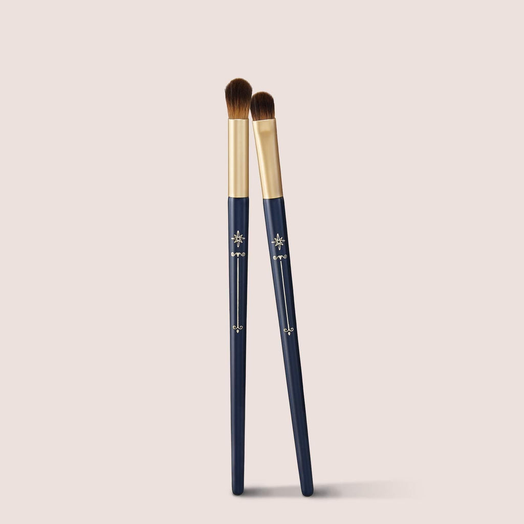 [Australia] - GORGEOUS Eyeshadow Brushes Set-100%Vegan-1 Cut Crease and 1 Blending Brush with Premium Synthetic Bristles for Precision Placement and Diffused Blending - PRO MAKEUP BRUSHES Eyeshadow Brush Set of 2 