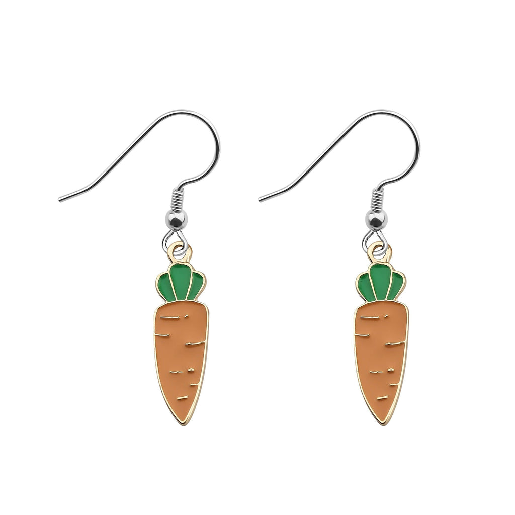 [Australia] - CHOORO Carrot Pendant Necklace Vegan Necklace Jewelry Vegetarian Gift Carrot Lover Gift (carrot earrings) 