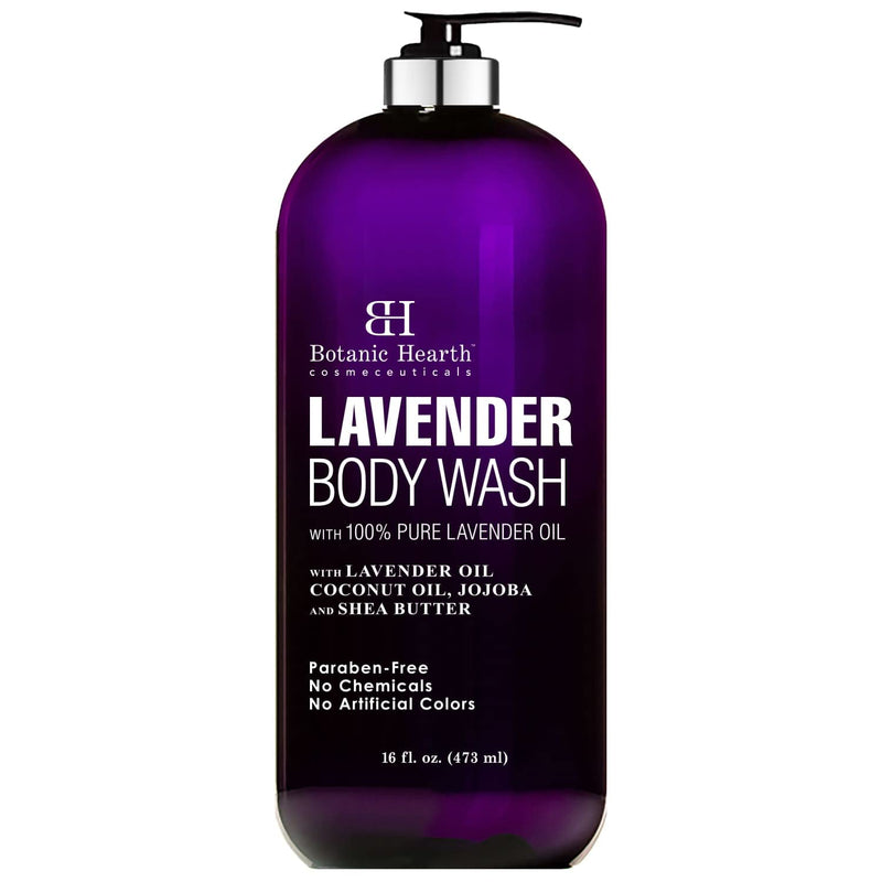 [Australia] - BOTANIC HEARTH Lavender Body Wash with Peppermint Oil - for Women & Men and Shower Gel - Fights Acne, Soothes Eczema and Dry Irritated Skin, Sulfate and Paraben Free - 16 fl oz 