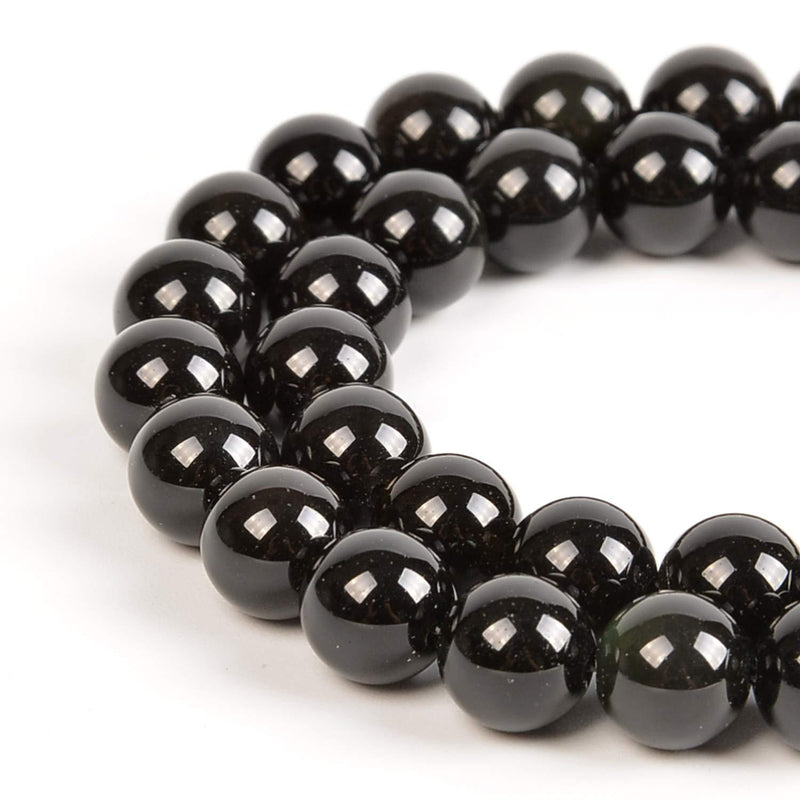 [Australia] - Nancybeads Black Obsidian Beads 15.5” 1 Strand Natural Semi Precious Beads Round Smooth Gemstones Loose Spacer Beads Charms for Necklaces Bracelets Jewelry Making (Black Obsidian, 6mm 60Beads) 