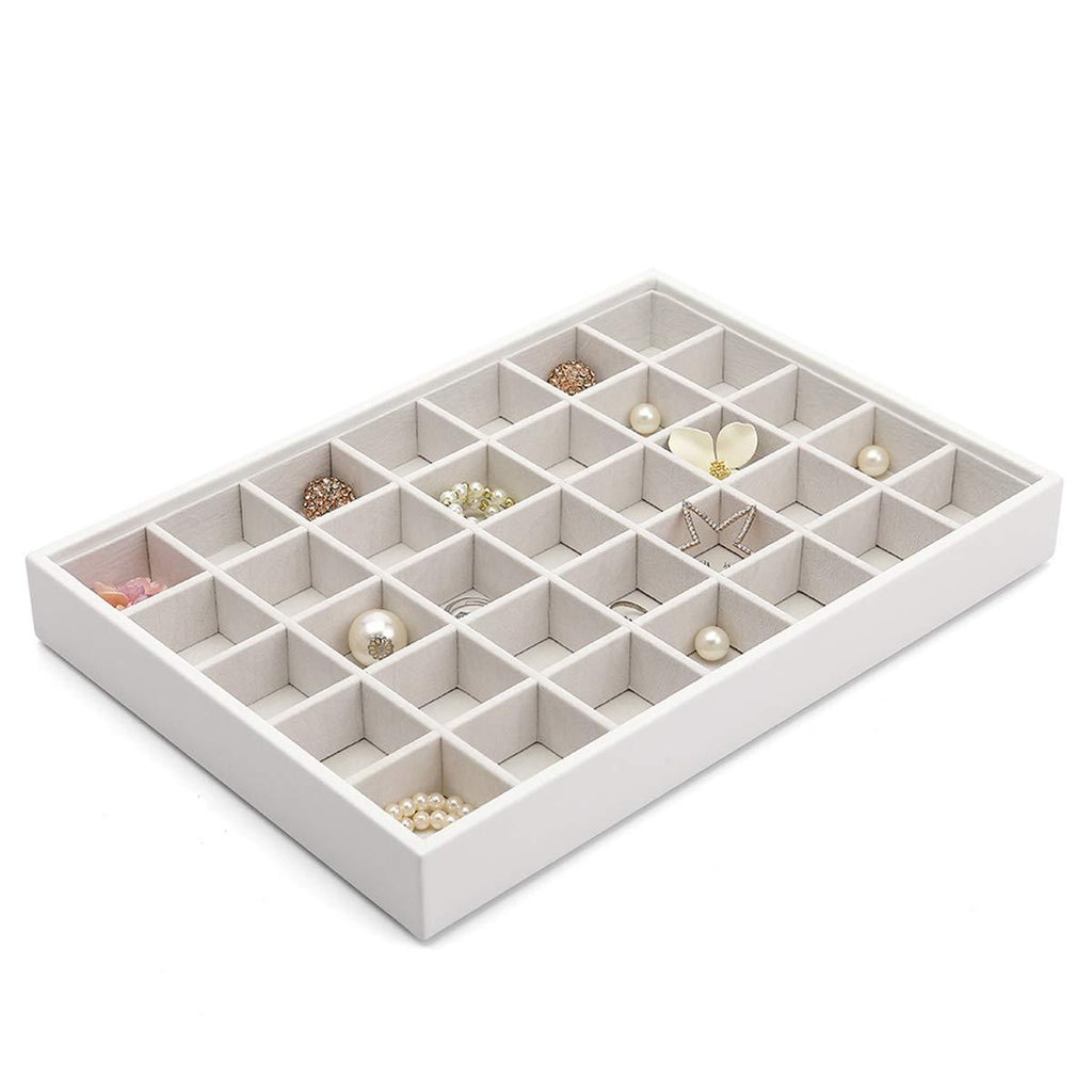 [Australia] - Vlando Miller Jewelry Tray 35 Grid Jewelry Tray Stackable Showcase Display Drawer Organizer Storage(White) White 