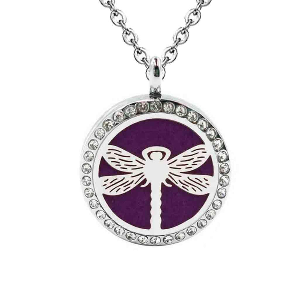[Australia] - DIYear Fashion Cute Dragonfly Locket Pendant Aromatherapy Essential Oil Diffuser Necklace for Women Girls 