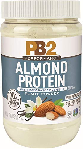 [Australia] - PB2 Performance Almond Protein Powder with Madagascar Vanilla – [1 lb/16 oz Jar] – 20g of Vegan Plant Based Protein Powder, Non GMO, Gluten Free, Non Dairy 