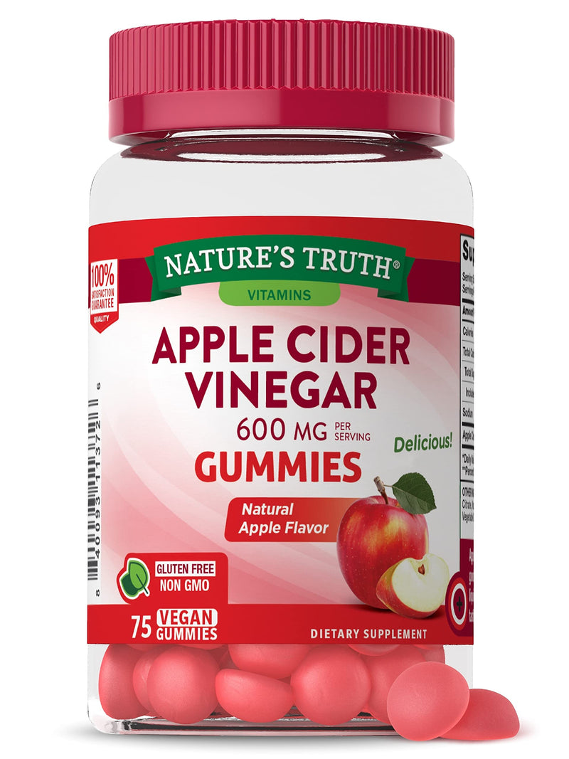 [Australia] - Nature's Truth Apple Cider Vinegar 600mg Vegan Gummies, 75 Count 
