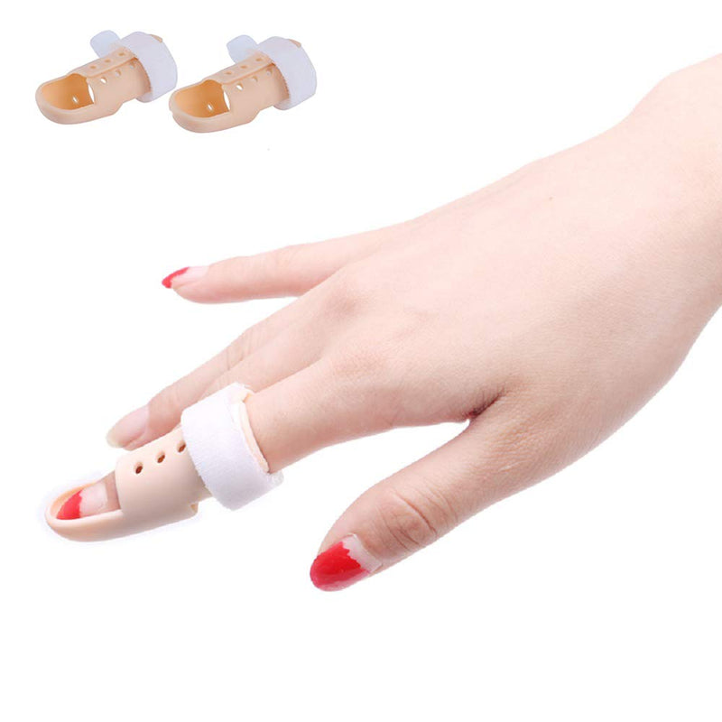 [Australia] - Thinvik [2 Piece Plastic Mallet Dip Finger Support Brace Splint Joint Protection Injury L Pack(Size3-4-5) 