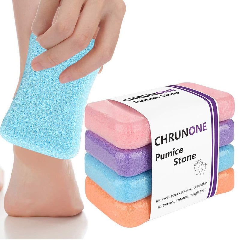 [Australia] - CHRUNONE Foot Pumice, Foot Pumice Stone for Feet Hard Skin Callus Remover and Scrubber, Pumice Stone Pedicure Tools (4 PCS) 
