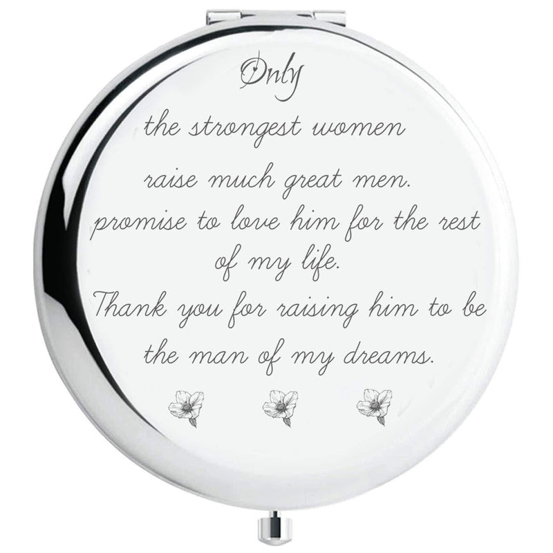 [Australia] - Fnbgl Travel Makeup Mirror Inspirational Gift Birthday Gift Ideas for Women Personalized Compact Pocket Makeup Mirror Gift for Sister Friends Girls Daughter Graduation Present Silver 