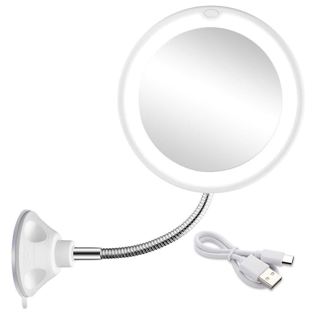 [Australia] - 5X Magnifying Mirror with Light Makeup Mirror with Lights LED Lighted Makeup Mirror Vanity Mirror with Lights Flexible Gooseneck Mirror with Lights with Powerful Suction Cup 