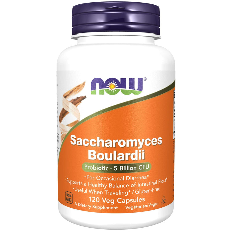 [Australia] - NOW Supplements, Saccharomyces Boulardii, 5 Billion CFU Probiotic, 120 Veg Capsules 