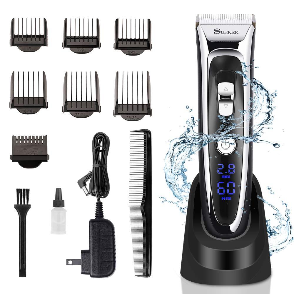 [Australia] - Hair Clippers for Men, Professional Cordless Hair Clippers Haircut Kit, Haircut Beard Trimmer Hair Cutting Set For Men Rechargeable LED Display Black-1 