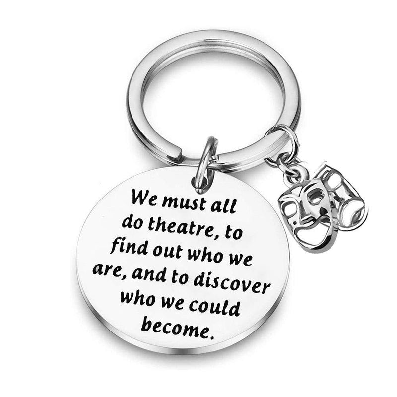[Australia] - BAUNA Theatre Kechain Muse Comedy Tragedy Mask Actor Actress Keychain We Must All Do Theatre to Find Out Who We are and to Discover Who We Could Become 