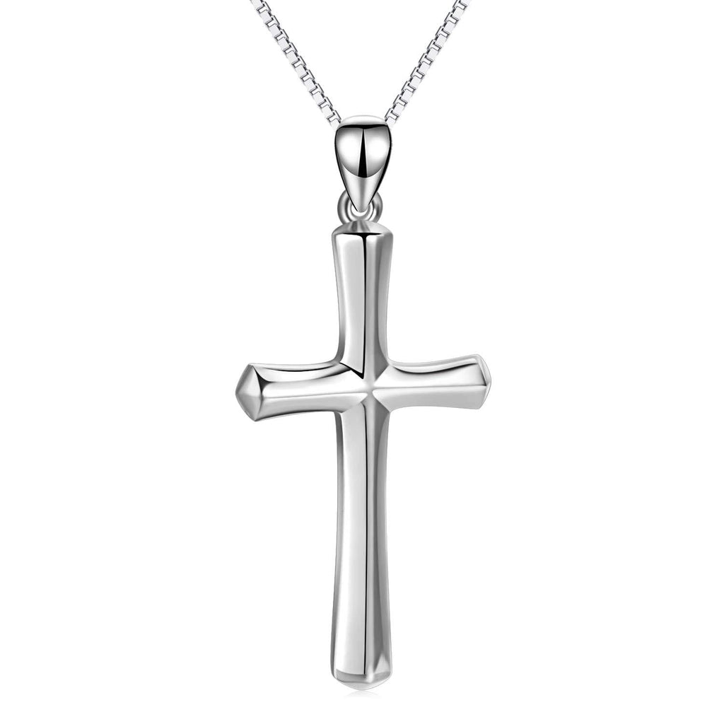 [Australia] - Cross Necklace Sterling Silver Religious Engraved"Faith Hope Love"Pendant Necklace Jewelry for Women Girls Unisex Faith hoop love cross 