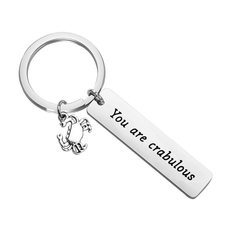 [Australia] - ENSIANTH Funny Crab Keychain You are Crabulous Keychain Crab Jewelry for BFF Traveler Gift Crab Key 