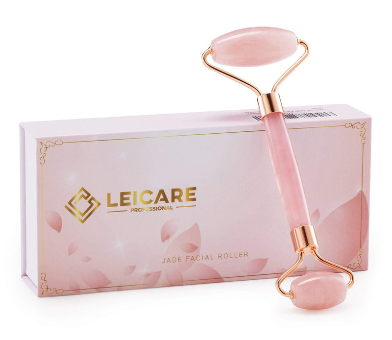 [Australia] - Jade Roller for Face - Rose Quartz Face Roller Skin Care - Stone Facial Roller, Face Massager for Women, Relieve Stress, Remove Wrinkles Eye Puffiness 