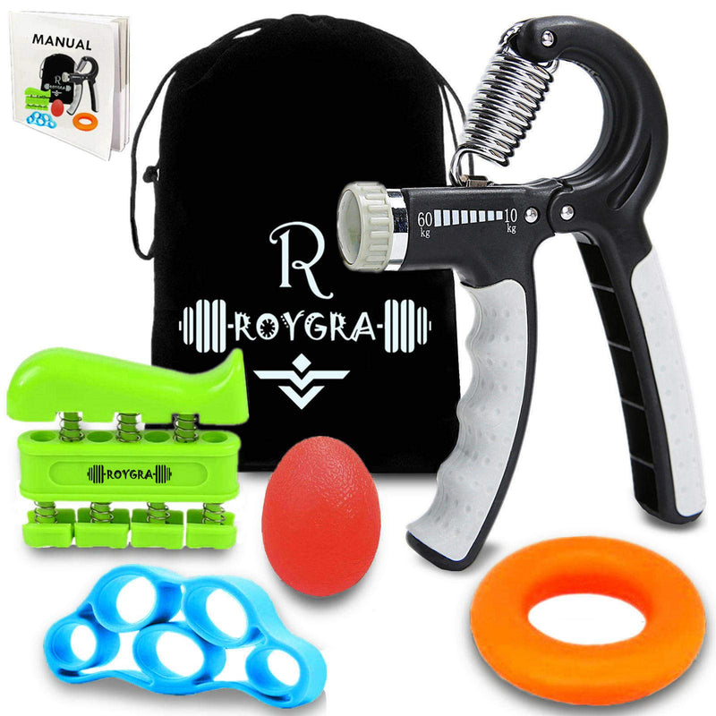 [Australia] - roygra Grip Strength Trainer, Forearm Workout, Hand & Finger Exerciser - 5 Pack 